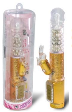 Vibrator Waterproof Running Diamond Gold Vibrator pentru stimulare vaginala si clitoridiana/ 22 cm